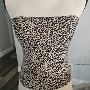 Leopard Print Strapless Tube Top - Women